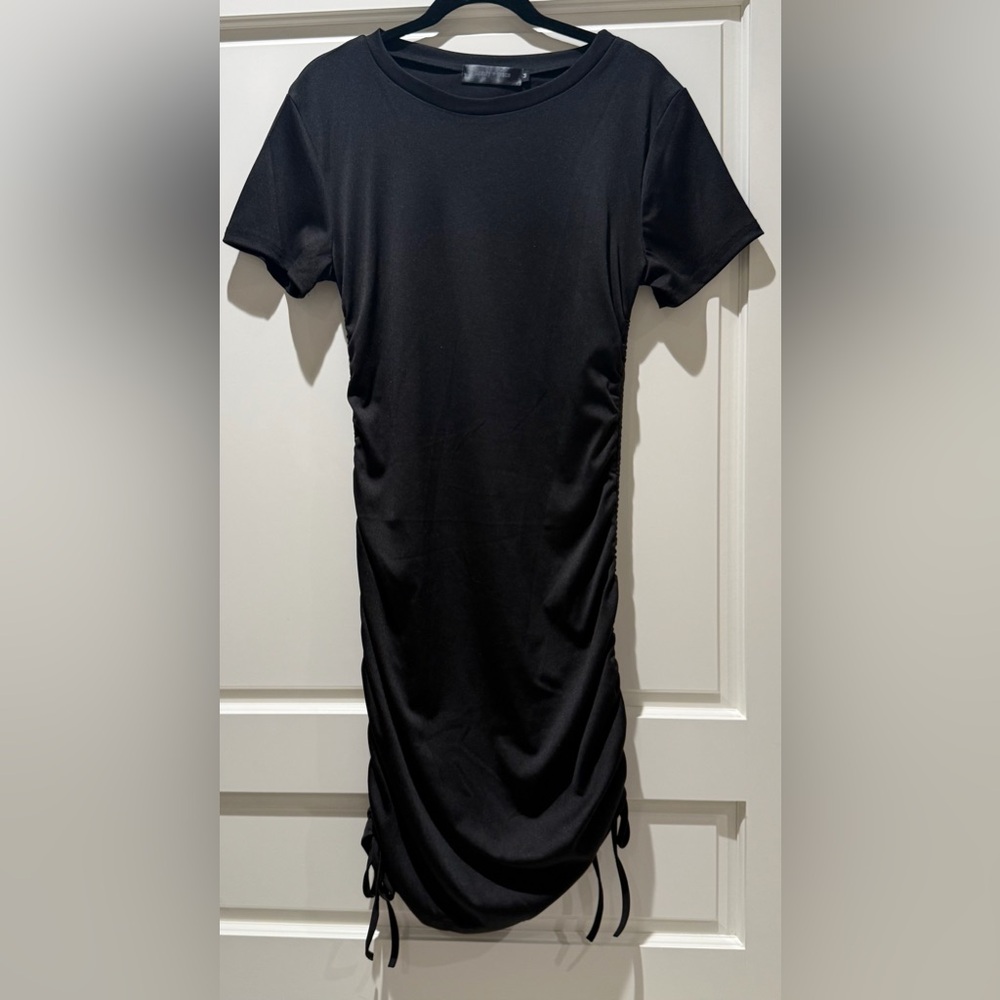 Beauty and Grace Ruched Black Mini Dress - Size M - Black - Worn twice!!